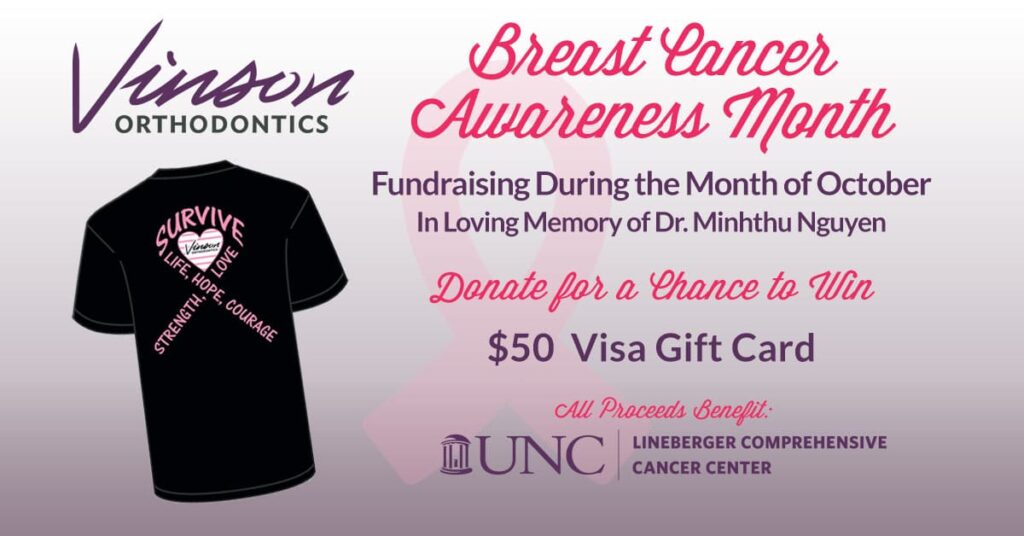 Braces for a Cure Breast Cancer Awareness Fundraiser Vinson Orthodontics Clayton Wake Forest NC