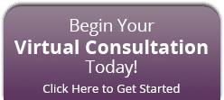 Purple rectangle with rounded edges. Text reads "Click here to begin your virtual consultation".