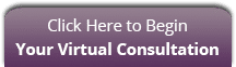 Purple rectangle with rounded edges. Text reads "Click here to begin your virtual consultation".