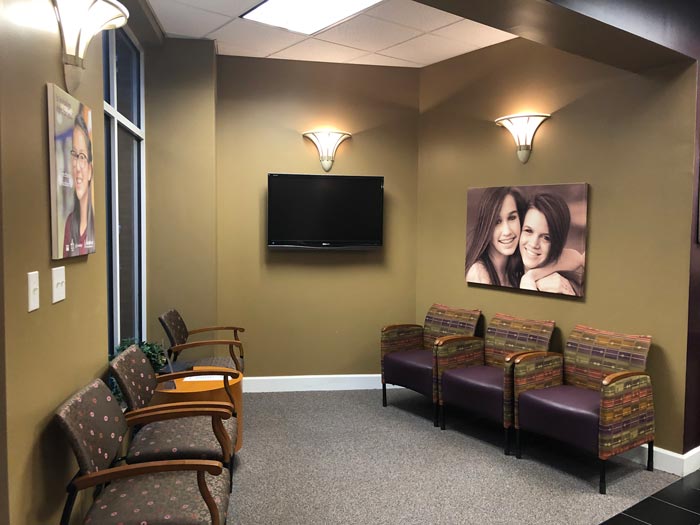 Waiting area Vinson Orthodontics in Wake Forest and Clayton NC